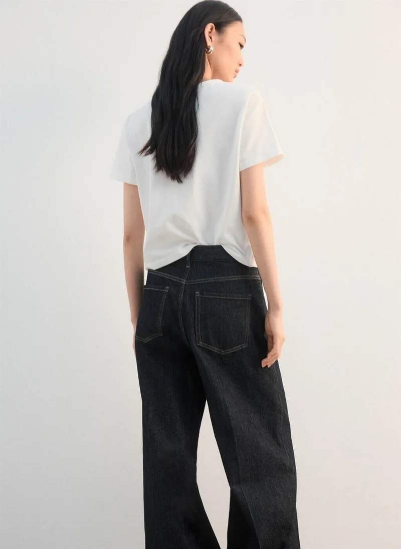 MANGO Strass cotton t-shirt